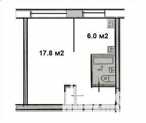 1-к квартира, вторичка, 30м2, 4/5 этаж
