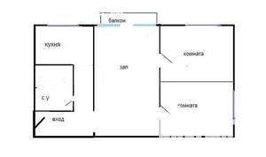 3-к квартира, вторичка, 50м2, 2/5 этаж