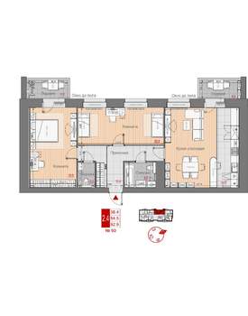 2-к квартира, строящийся дом, 93м2, 10/10 этаж