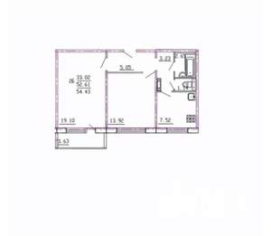 2-к квартира, вторичка, 58м2, 6/9 этаж
